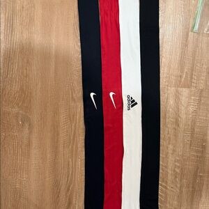 Adidas Red, White, and Black Athletic Headbands